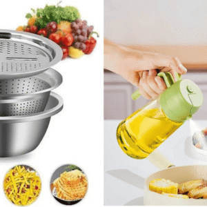 Stainless Steel Multi-Grater Set & Oil Dispenser With free gift